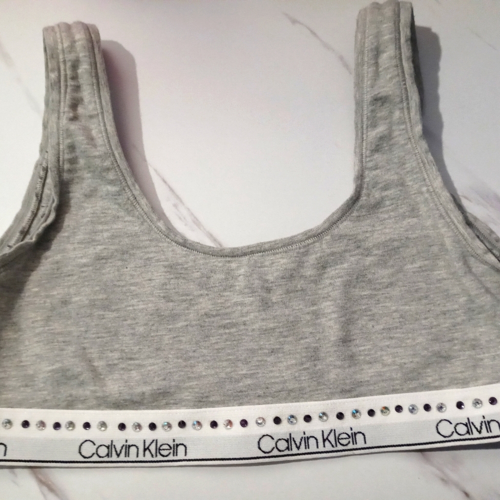Calvin Klein Large Cotton Rhinestone Bra